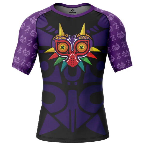 Majoras Mask Legend Of Zelda Short Sleeve Rash Guard Compression Shirt