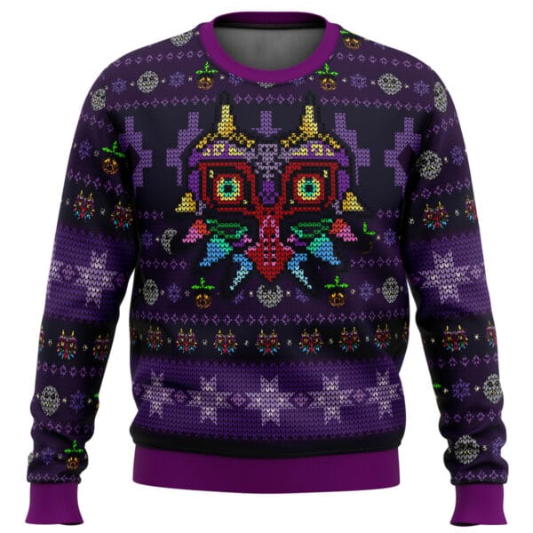 Majoras Mask Seamless Pattern Legend Of Zelda Ugly Christmas Sweater