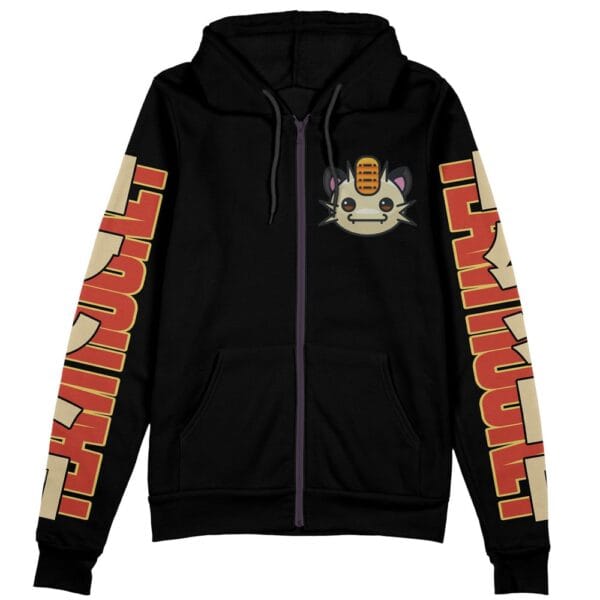 Meowth Pokemon Streetwear Zip Hoodie Jacket