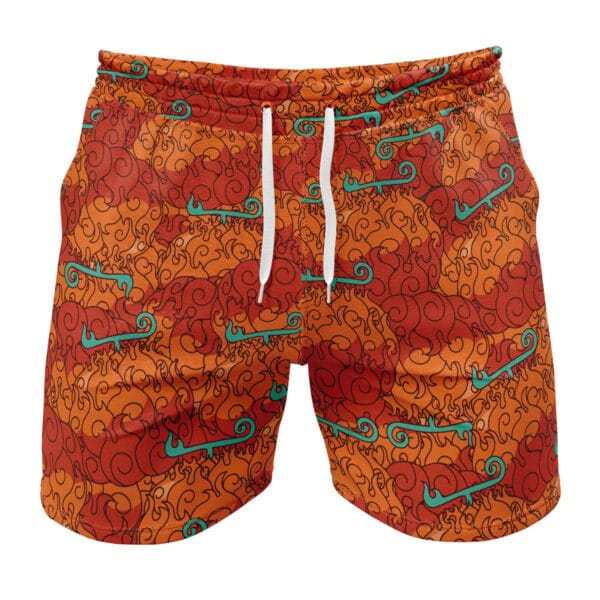 Mera Mera No Mi Ace Sabo Devil Fruit One Piece Gym Shorts