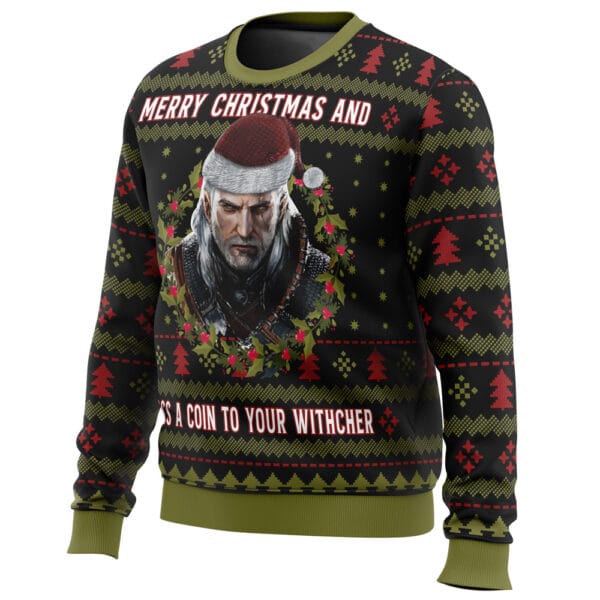 Merry Christmas And Toss A Coin The Witcher Ugly Christmas Sweater