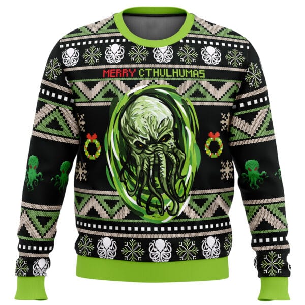 Merry Cthulhumas Cthulhu Ugly Christmas Sweater