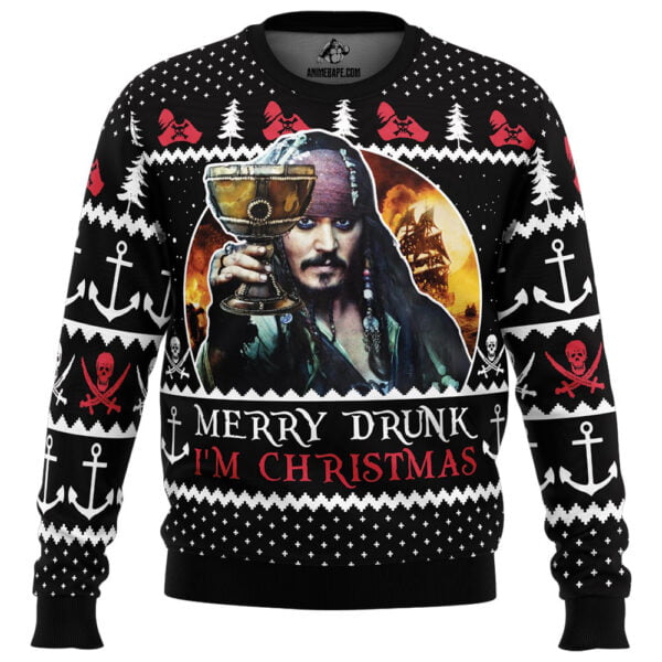 Merry Drunk Im Christmas Pirates Of The Caribbean Ugly Christmas Sweater