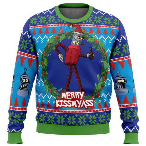 Merry Kissmyass Futurama Ugly Christmas Sweater