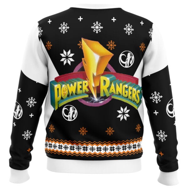 Mighty Morphin Power Rangers Black Ugly Christmas Sweater