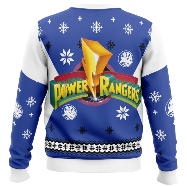 Mighty Morphin Power Rangers Blue Ugly Christmas Sweater 1