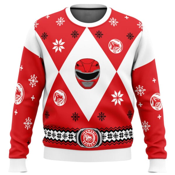 Mighty Morphin Power Rangers Red Ugly Christmas Sweater