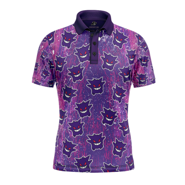 Gengar Pokemon V2 Dark Collar Polo Goft Shirt