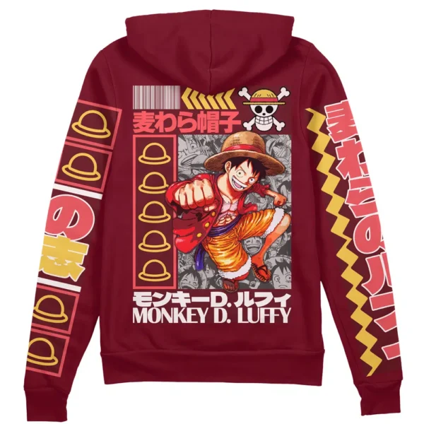 Monkey D Luffy V2 One Piece Streetwear Zip Hoodie Jacket