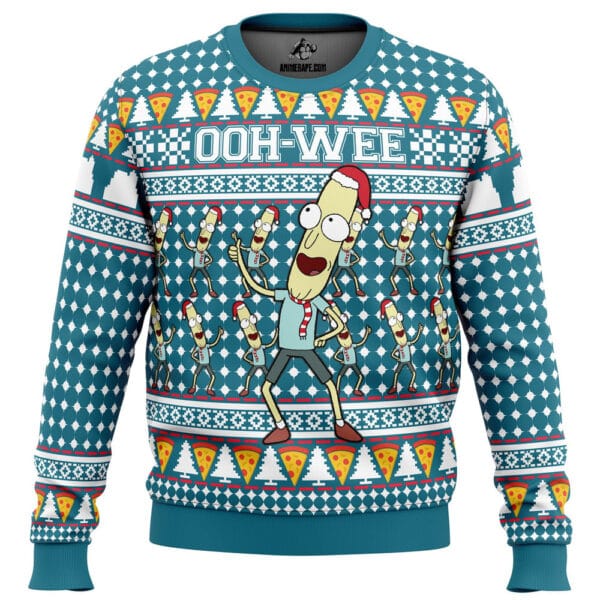 Mr Poopybutthole Ohh Wee Rick N Morty Ugly Christmas Sweater