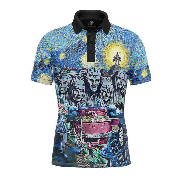 Anime Naruto Starry Night Konoha Polo Goft Shirt