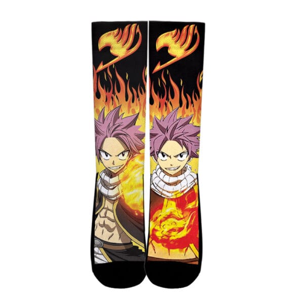 Natsu Dragneel Socks Fairy Tail Custom Anime Socks Flames Style