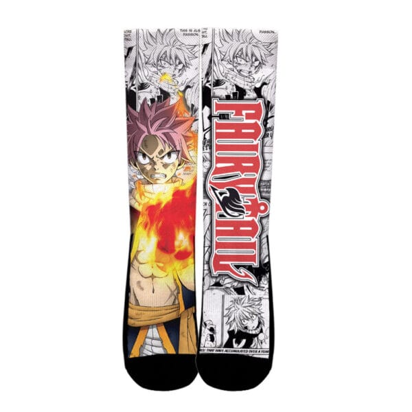 Natsu Dragneel Socks Fairy Tail Custom Anime Socks Manga Style