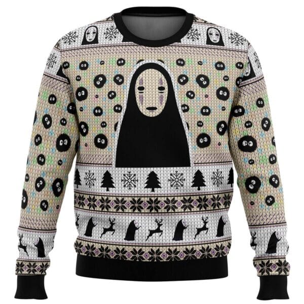 No Face And Soot Sprites Spirited Away Studio Ghibli Ugly Christmas Sweater