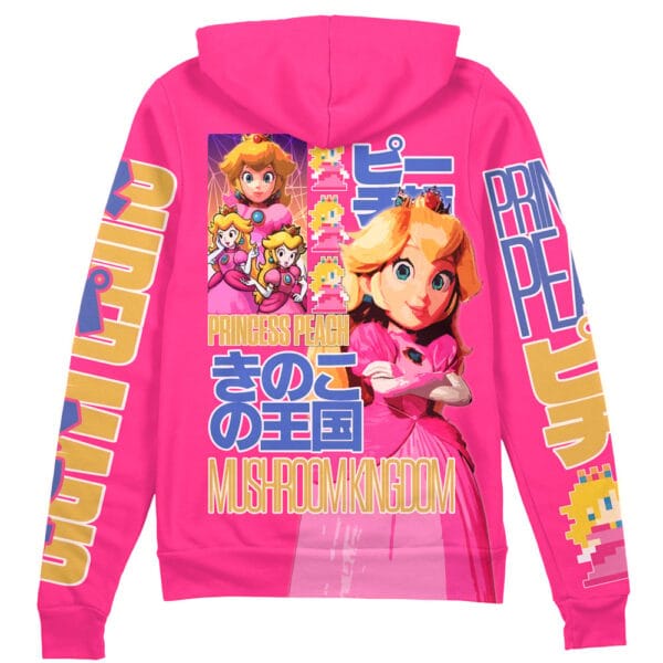 Peach Super Mario Streetwear Zip Hoodie Jacket