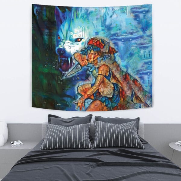 Raging Princess Mononoke Studio Ghibli Tapestry