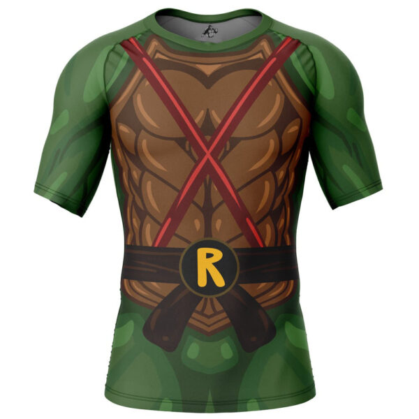 Raphael Teenage Mutant Ninja Turtles Short Sleeve Rash Guard Compression Shirt