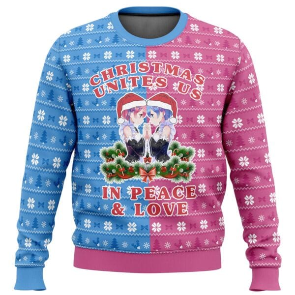 Anime Re Zero Ram And Rem Christmas Ugly Christmas Sweater