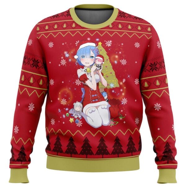 Anime Re Zero Rem Christmas Ugly Christmas Sweater