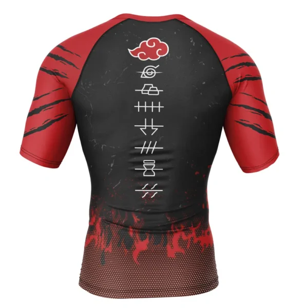 Anime Red Cloud Pride Naruto Short Sleeve Rash Guard Compression Shirt