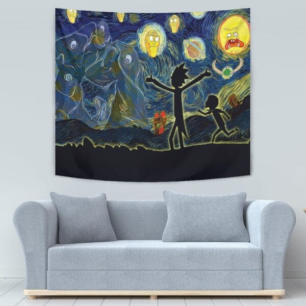 Rick And Morty Starry Night Tapestry