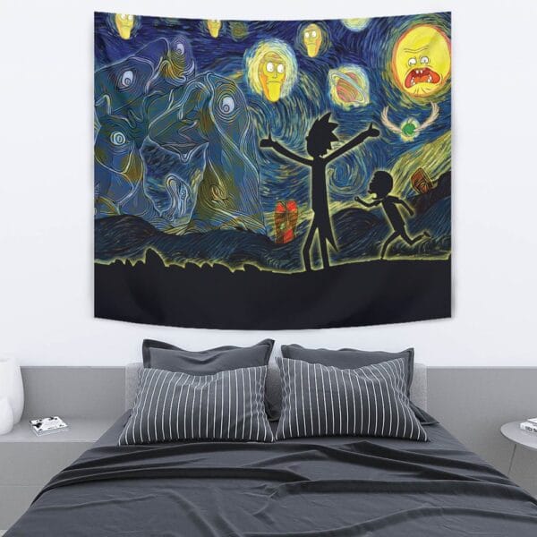 Rick And Morty Starry Night Tapestry