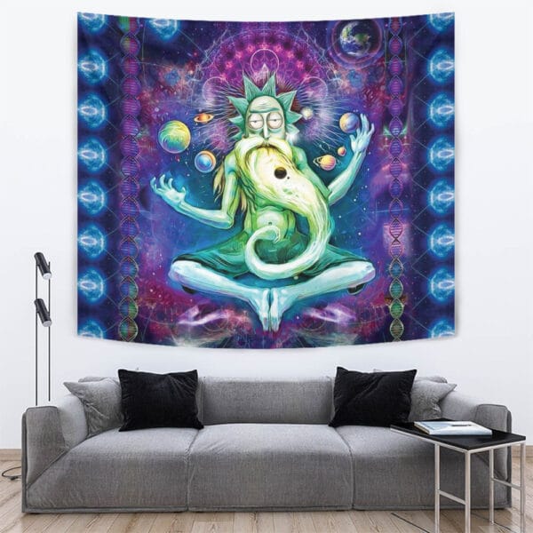 Rick And Morty Trippy Cosmic Rick Tapestry