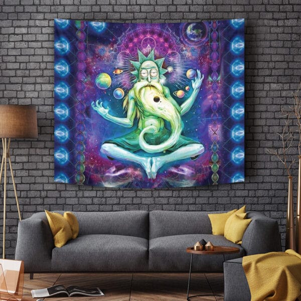 Rick And Morty Trippy Cosmic Rick Tapestry