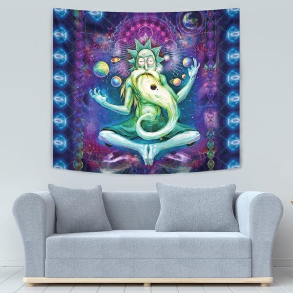 Rick And Morty Trippy Cosmic Rick Tapestry