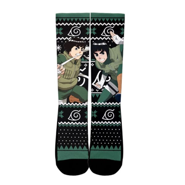 Anime Rock Lee Socks Custom Ugly Christmas Anime Socks Anime