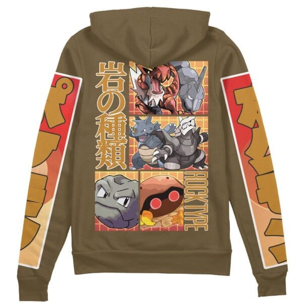 Rock Type Pokemon Streetwear Zip Hoodie Jacket