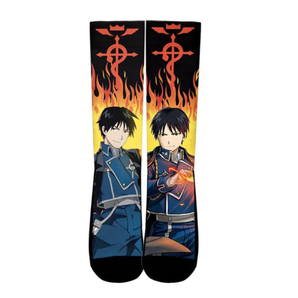 Roy Mustang Socks Fullmetal Alchemist Custom Anime Socks Flames Style