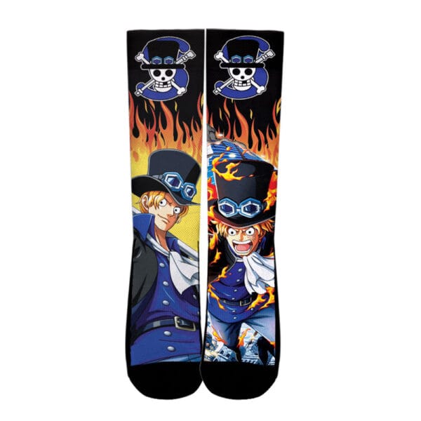 Sabo Socks One Piece Custom Anime Socks Flames Style