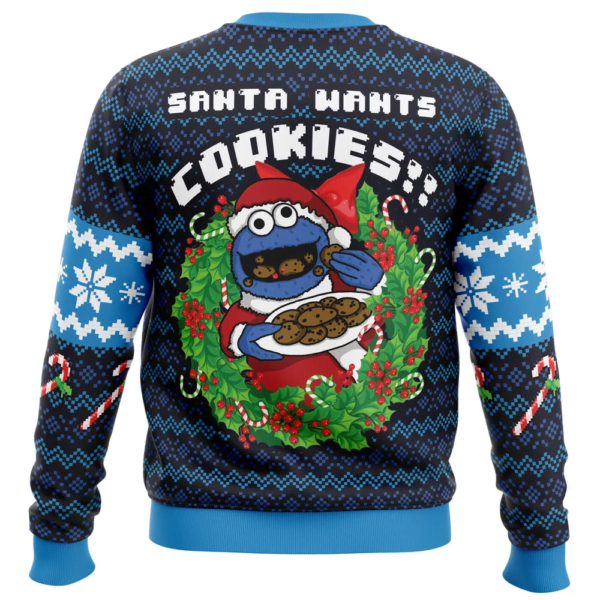 Santas Cookies Cookie Monster Ugly Christmas Sweater 2