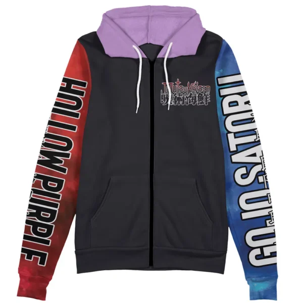 Satoru Gojo Hollow Purple Jujutsu Kaisen Streetwear Zip Hoodie Jacket