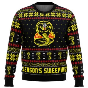 Seasons Sweepings Cobra Kai Karate Kid Ugly Christmas Sweater