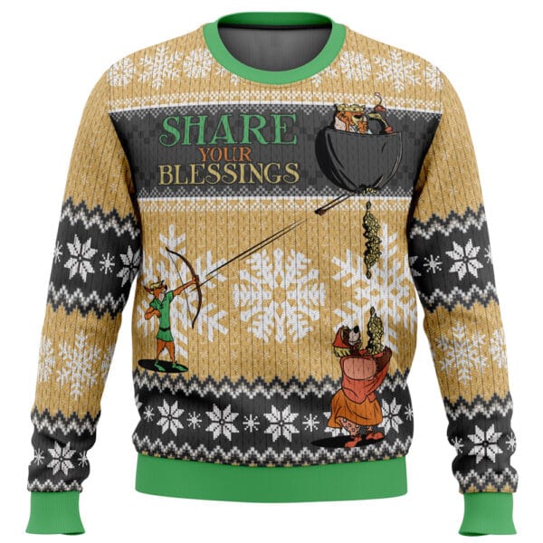 Share Your Blessings Robin Hood Disney Ugly Christmas Sweater