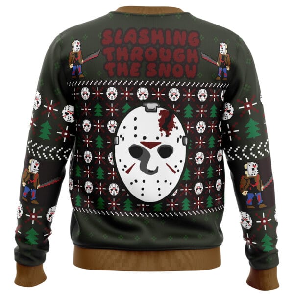 Slashing Through The Snow Jason Voorhees Ugly Christmas Sweater