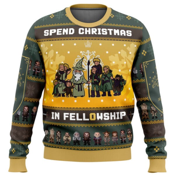 Spend Christmas In Fellowship The Lord Of The Rings Ugly Christmas Sweater