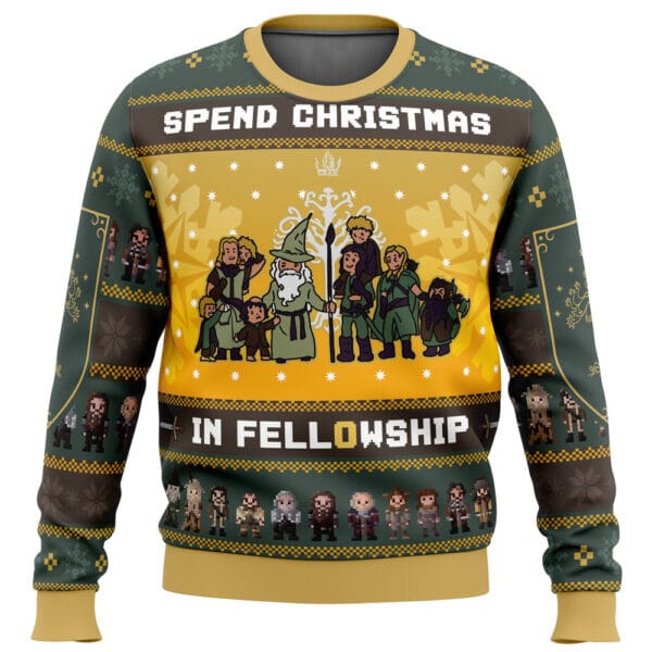 Spend Christmas In Fellowship The Lord Of The Rings Ugly Christmas Sweater