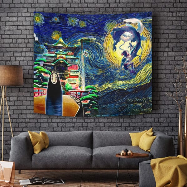 Spirited Away Starry Night Studio Ghibli Tapestry