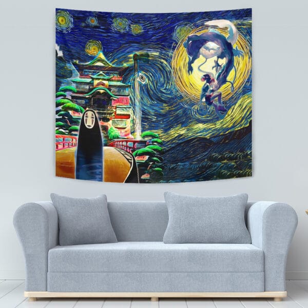 Spirited Away Starry Night Studio Ghibli Tapestry