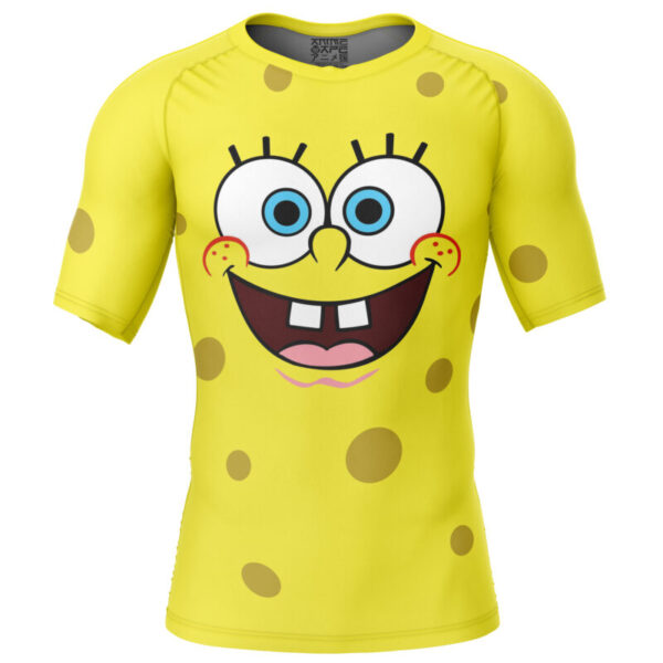 Spongebob Squarepants Short Sleeve Rash Guard Compression Shirt