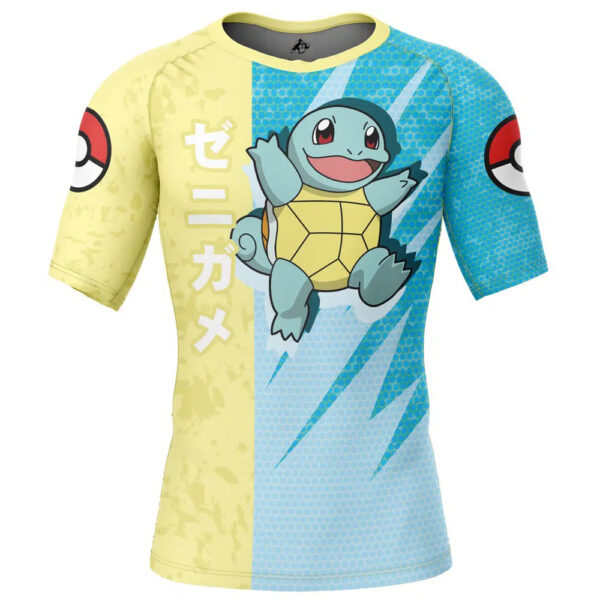 Squirtle Attack Pokemon Short Sleeve Rash Guard Compression Shirt