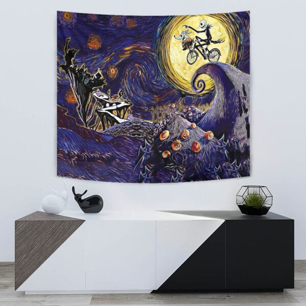 Starry Nightmare Before Christmas Tapestry