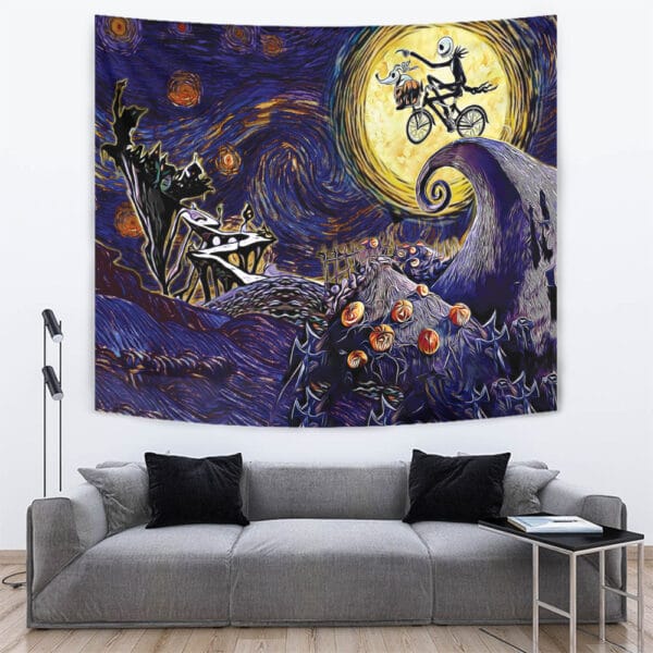 Starry Nightmare Before Christmas Tapestry