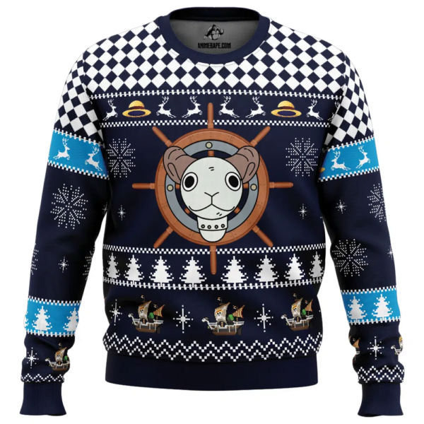 Straw Hat Pirates Ship Going Merry One Piece Ugly Christmas Sweater