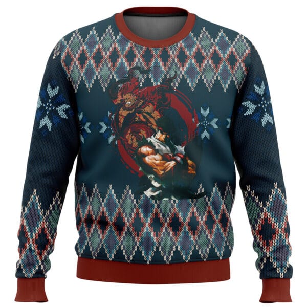 Street Fighter Ryu And Akuma Ugly Christmas Sweater