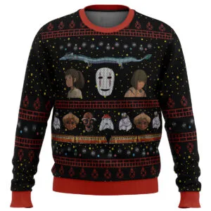 Studio Ghibli No Face Spirited Away Ugly Christmas Sweater