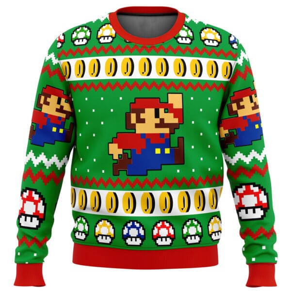 Super Mario Jump Ugly Christmas Sweater